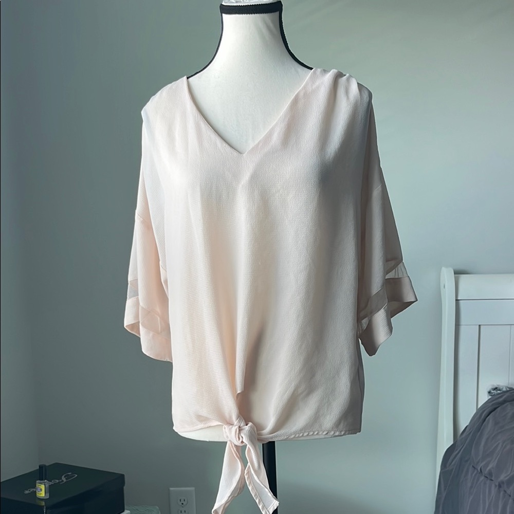 Maurices Loose Fit Tie Front Blouse